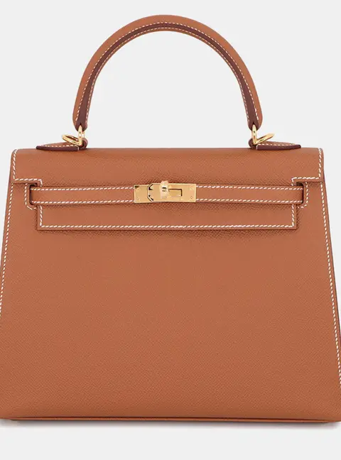 Hermes Kelly Sellier 25 Gold Epsom Leather Top Handle Bag