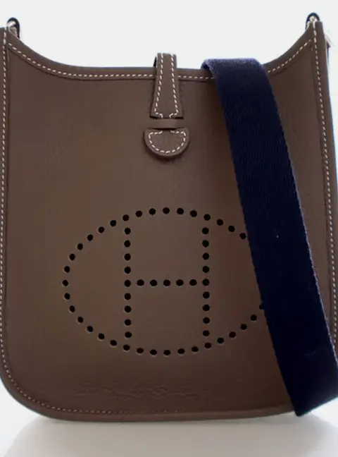 Hermes Evelyne TPM 16 Etoupe Clemence Calfskin Leather Shoulder Bag