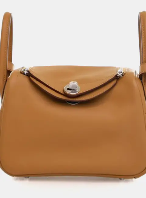 Hermes Lindy Mini Sesame Swift Calfskin Leather Shoulder Bag