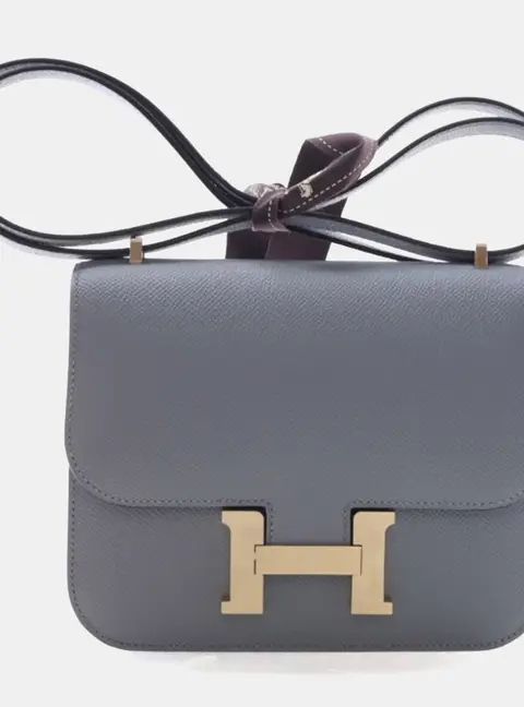 Hermes Constance 18 Gris Pantin Epsom Leather Shoulder Bag