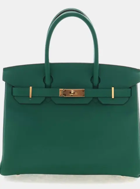 Hermes Birkin 30 Vert Vertigo Epsom Calfskin Leather Top Handle Bag