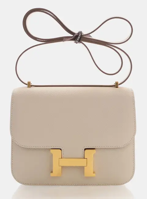 Hermes Constance 18 Craie Epsom Leather Shoulder Bag