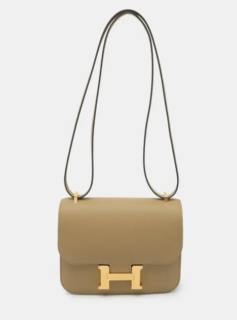 Hermes Constance III Mini Gold Finish Poussi&egrave;re Epsom Leather Crossbody Bag