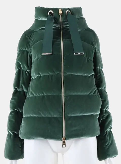 Herno Green Velvet Padded Jumper