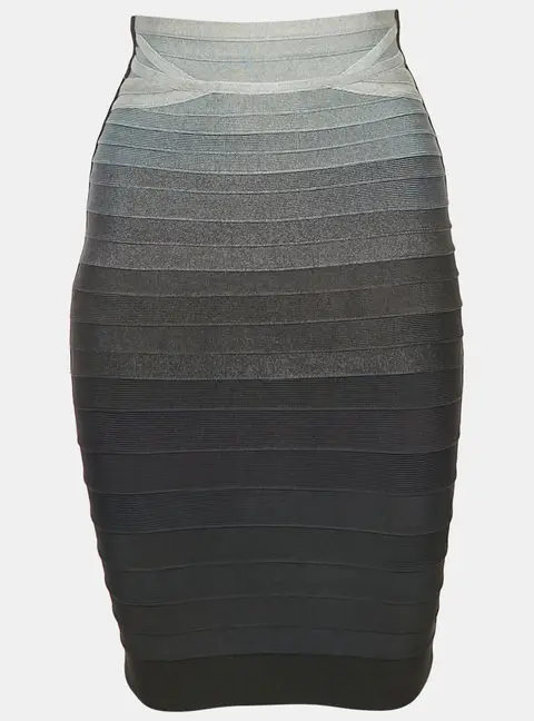 Herve Leger Grey Bandage Knit Pencil Skirt XS