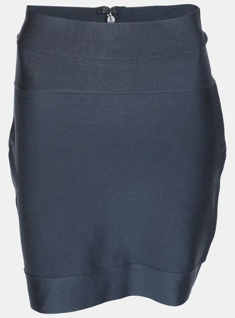 Herve Leger Blue Knit Mini Skirt M