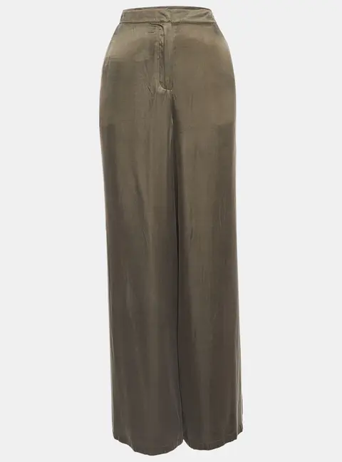 House Of Harlow 1960 X Revolve Green Satin Wide Leg Trousers M