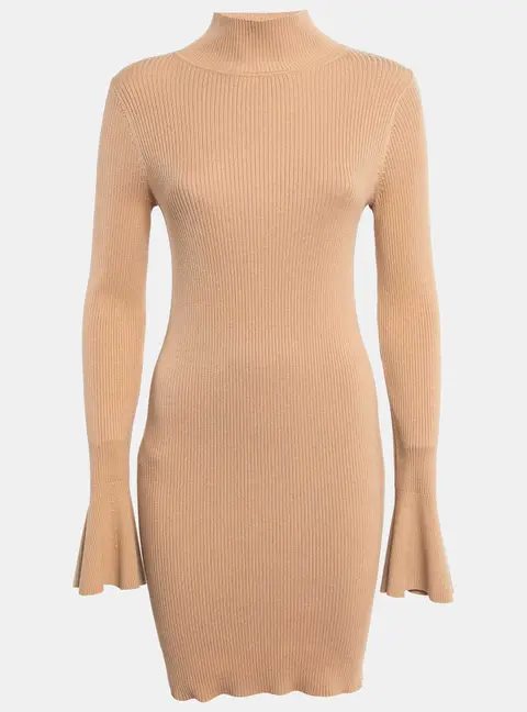 House of Harlow 1960 x Revolve Brown Rib Knit Turtleneck Bodycon Dress M