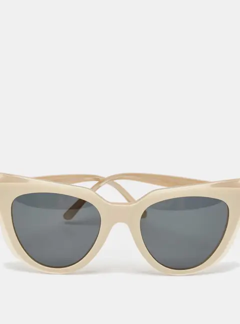 Illesteva Beige/Black Emmanuelle Cat Eye Sunglasses