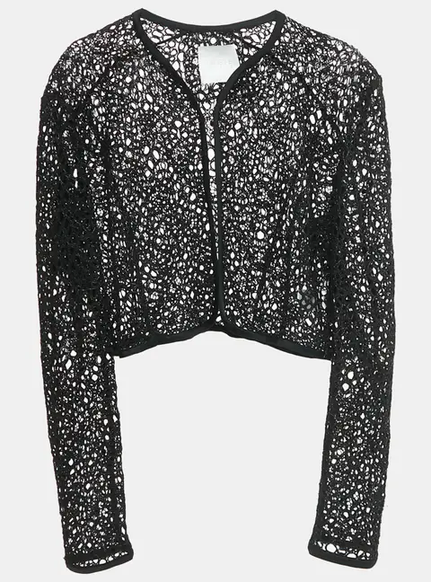 INGIE Paris Black Guipure Lace Blouse S