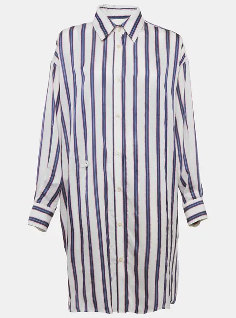 Isabel Marant Etoile White/Blue Stripe Cotton Blend Seenli Dress S