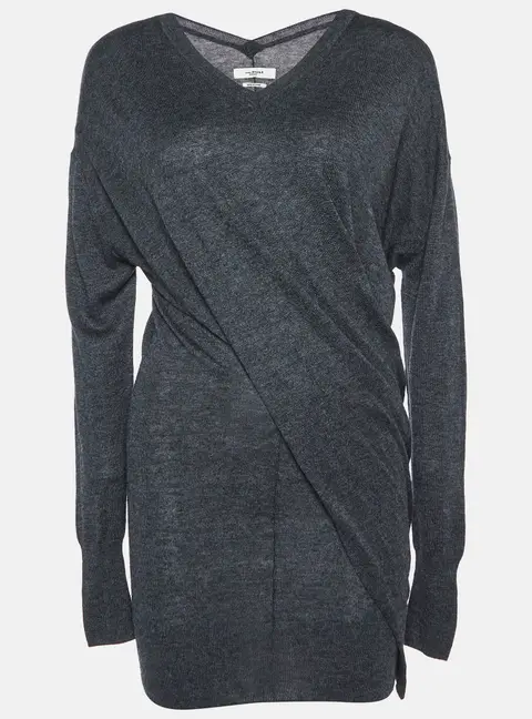 Isabel Marant Etoile Grey Wool Blend Draped Mini Dress XS