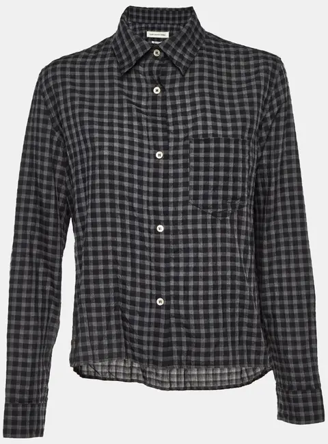 Isabel Marant Etoile Black Checkered Tencel Oversized Button Front Shirt M