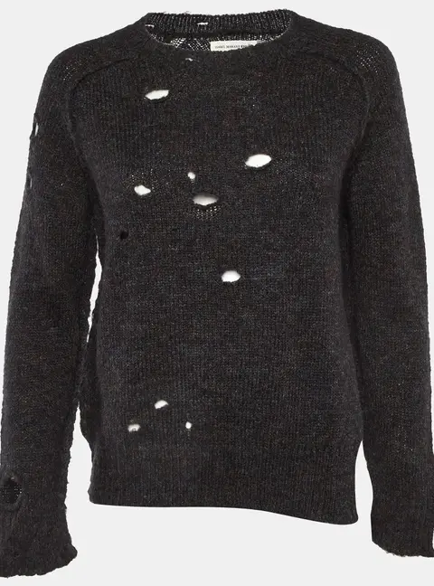 Isabel Marant Etoile Dark Blue Mohair & Wool Distressed Sweater M