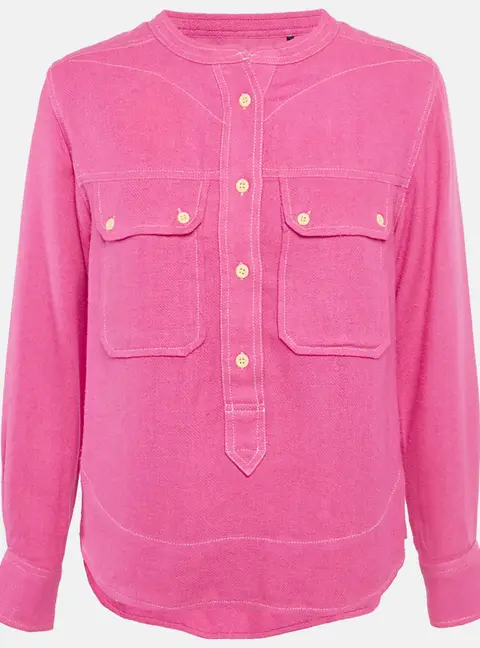 Isabel Marant Pink Silk Button Front Shirt S