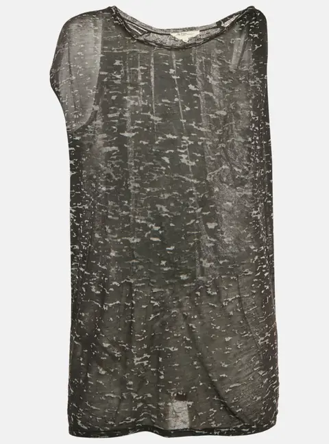 Isabel Marant Etoile Monochrome Patterned Jersey Sleeveless Top M