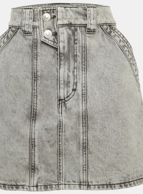 Isabel Marant Etoile Grey Washed Denim Mini Skirt L