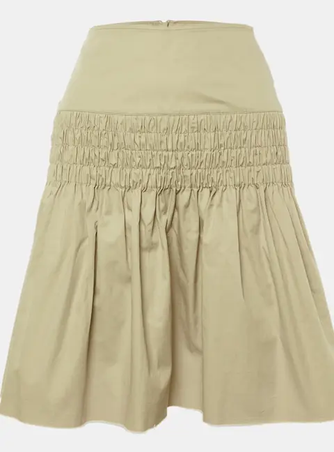 Isabel Marant &Eacute;toile Beige Cotton Smocked Skirt S