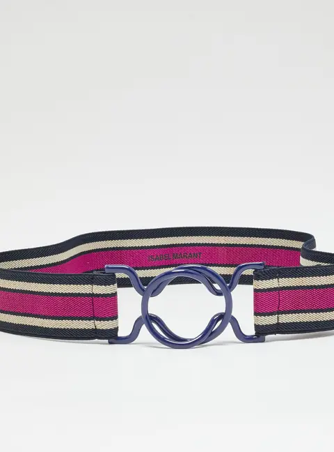Isabel Marant Elie Stripe M Waist Belt Multicolor Stretch Fabric