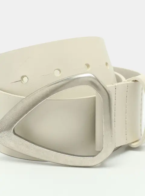 Isabel Marant 80 CM Buckle Belt White Leather