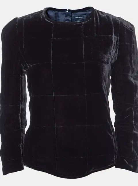 Isabel Marant Black Velvet Full Sleeves Top S