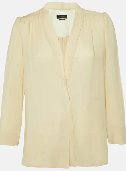 Isabel Marant Beige Cotton Blend Button Front Blouse S