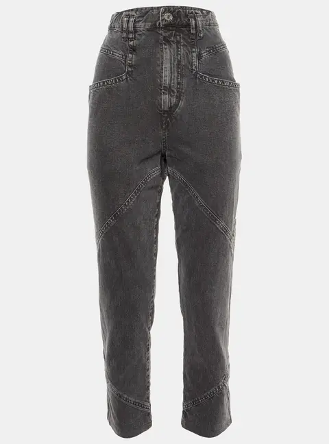Isabel Marant Grey Denim Eloisa Paneled Boyfriend Jeans S/Waist 28"