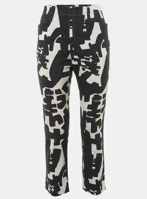Isabel Marant Monochrome Printed Cotton Regular Fit Jeans M/Waist 31"
