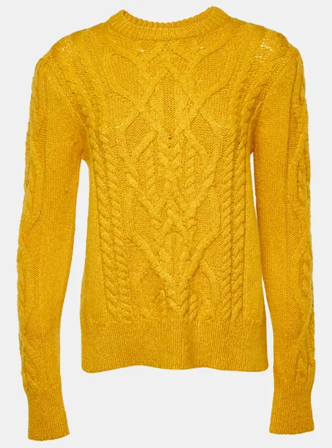 Isabel Marant Yellow Cable Knit Side Open Sweater M