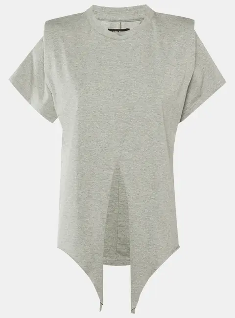 Isabel Marant Grey Cotton Belita Front Tie Detail Top XS