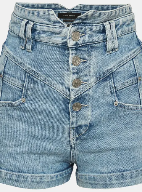 Isabel Marant Blue Denim High Waisted Jovany Shorts S