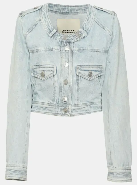 Isabel Marant Blue Wash Denim Cropped Jacket S