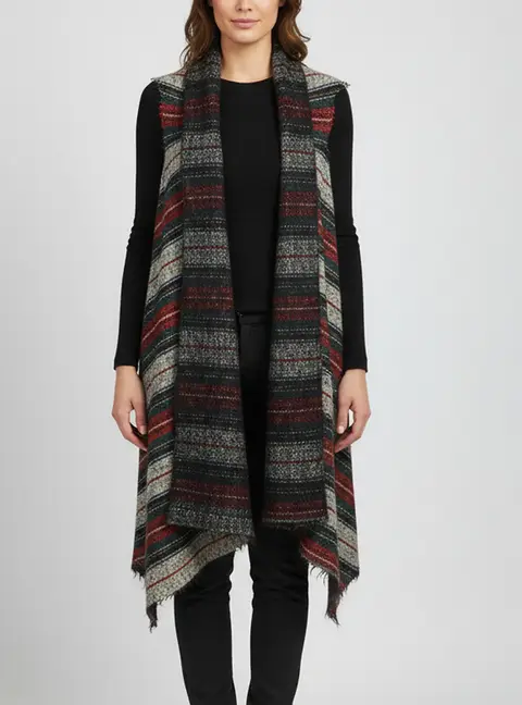 Isabel Marant Multicolor Striped Wool & Alpaca Poncho L