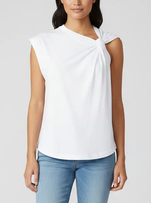 Isabel Marant White Cotton Jersey Nayda Asymmetrical T-Shirt S