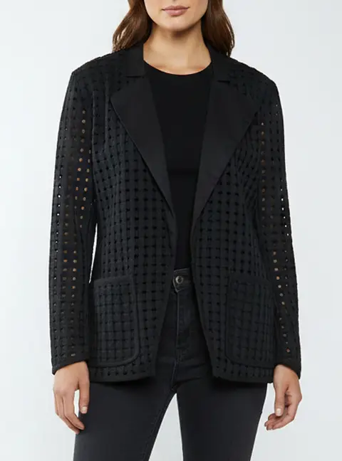 Isabel Marant Black Denim Open Cage Tailored Blazer M