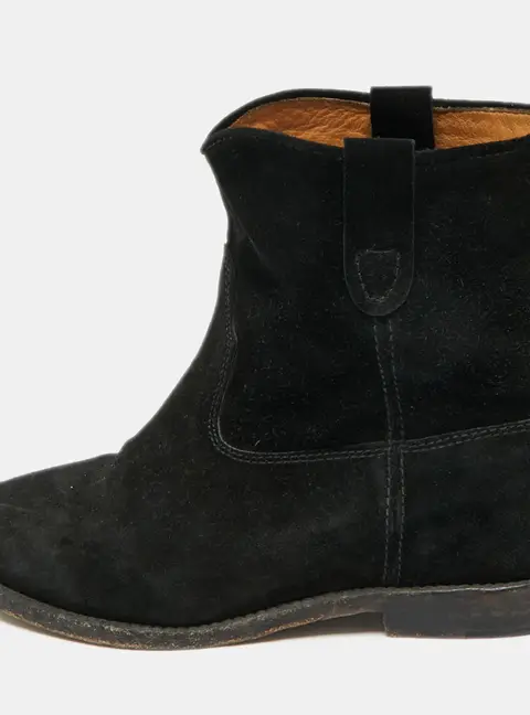 Isabel Marant Crisi Size 37 Black Suede Ankle Length Boots