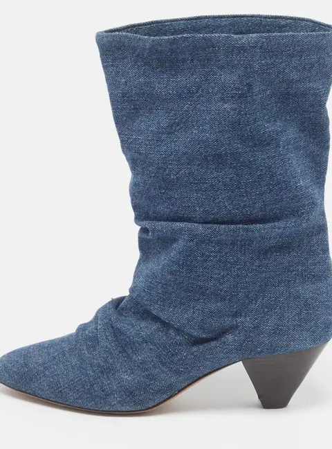 Isabel Marant Size 40 Blue Denim Ankle Length Boots