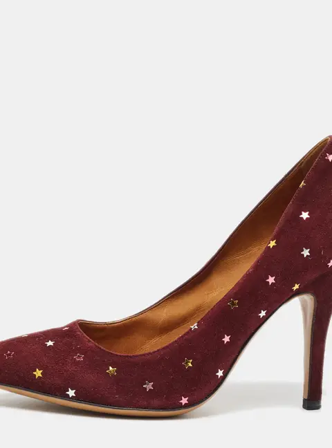Isabel Marant Size 37 Burgundy Suede Pumps