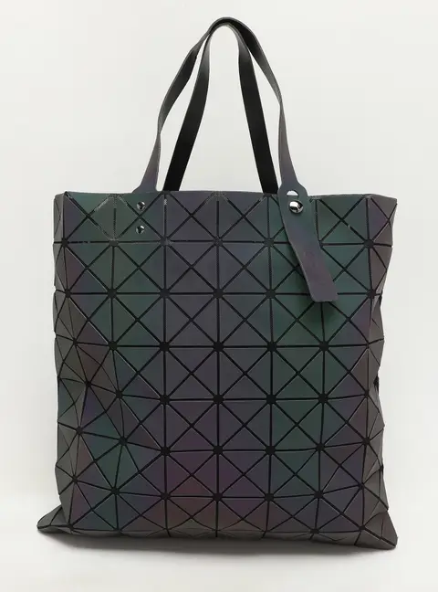 Issey Miyake Multicolor Iridescent Effect Synthetic Leather and Mesh Bao Bao Prism Tote