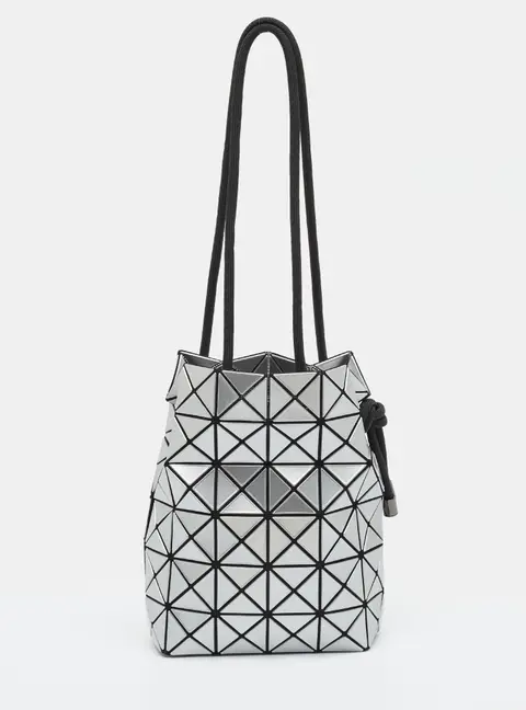 Issey Miyake Bao Bao Grey/Black Mesh and Vinyl Bucket Bag