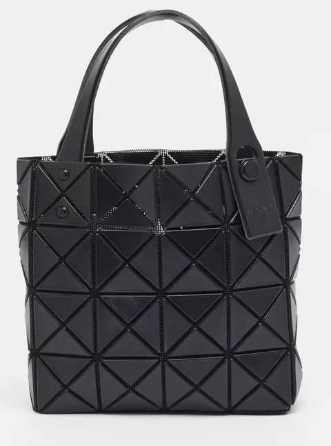 Issey Miyake Bao Bao Mini Black Mesh and Vinyl Tote