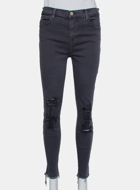 J Brand Dement Black Denim Distressed Alana Jeans M