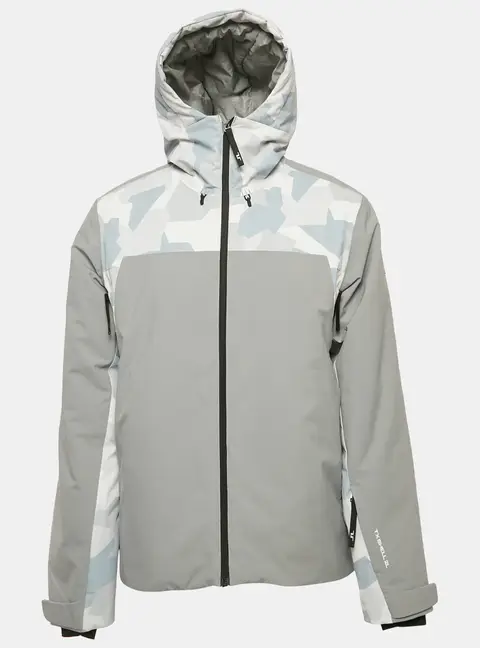 J. Mendel Grey Synthetic Zip-Up Hooded Base Champ Ski Jacket M