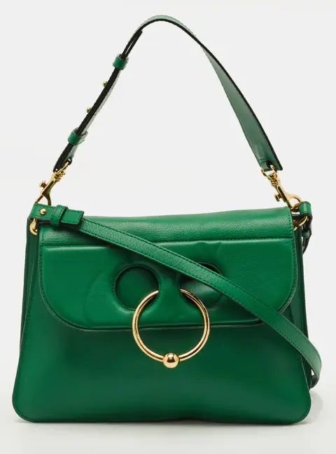 J.W.Anderson Pierce Medium Green Leather Shoulder Bag