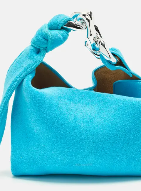 J.W.Anderson Chain Small Light Blue Terry Cloth Hobo