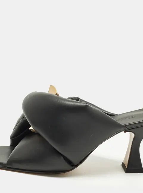J.W.Anderson Chain Twist Size 40.5 Black Leather Slide Sandals
