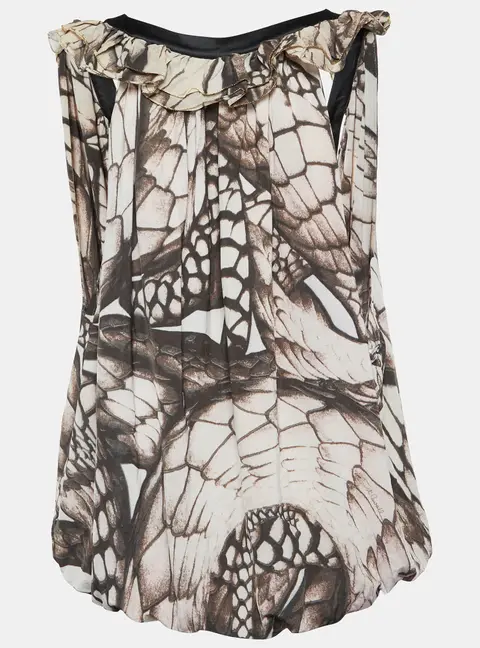 Just Cavalli Brown Printed Jersey Top L