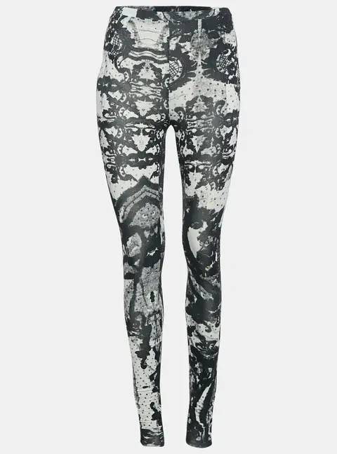Just Cavalli Black/White Printed Jersey Leggings S
