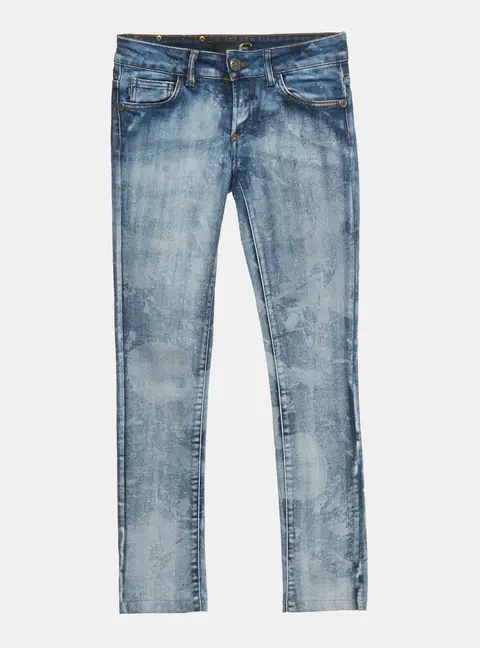 Just Cavalli Blue Patterned Denim Skinny Jeans S Waist 25"