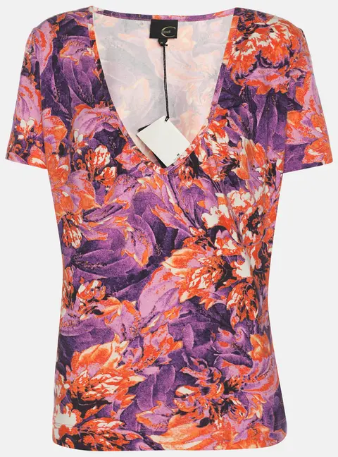 Just Cavalli Multicolor Printed Jersey Top M